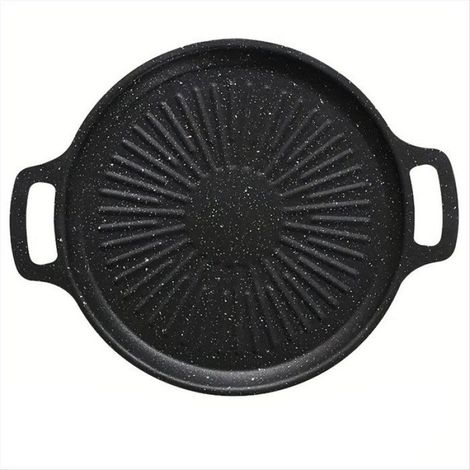 1 Poêle à griller, Fonte, Revêtement antiadhésif, Compatible induction gaz, Cuisine intérieur extérieur (1/5)