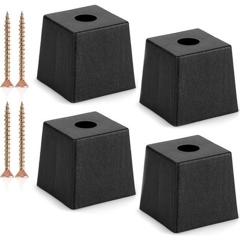 Lot de 4 pieds de canapé carrés coniques en plastique de 5 cm, pieds de rechange pour table de canapé, armoire avec vis à visser pour meubles de chambre (1/5)