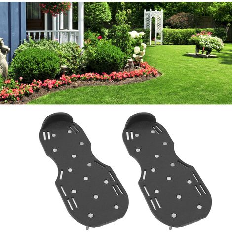 Aufblasbare Rasenschuhe, Rasenlockerungsschuhe, Rasenschuhe mit Spikes, Rasenlüfterschuhe, Bodenlockerungsschuhe, schwarz (1/5)