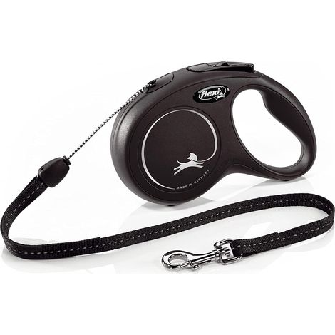 Flexi Guinzaglio Nero a Corda - Flexi Guinzaglio Nero a Corda - S