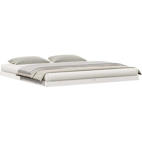 Maison Exclusive - Bodenbettrahmen Weiß 200 x 220 cm Massives Kie