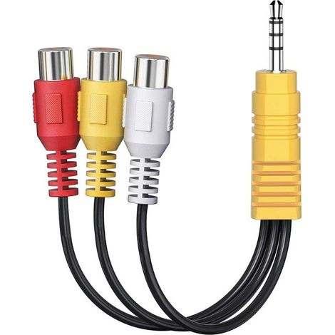 Cavo adattatore AV da 3,5 mm a 3 RCA femmina - 15 cm - Adattatore splitter audio/video - TV LCD - HDTV