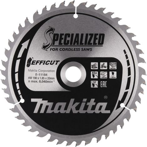 Makita Sägeblatt 190x1,85x20, 45Z EFFICUT Holz