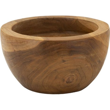 Ciotola svuotatasche Erusi Simple in teak riciclato Ø 15x9,5 cm — pezzo unico