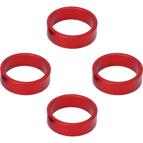 4 Pièces Entretoises de Potence Vélo en Alliage Aluminium 28,6x10mm pour VTT Vélo de Route Rouges (1/5)