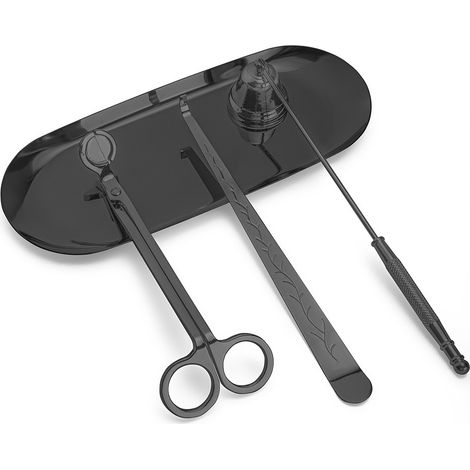 Ensemble accessoires pour bougies, lot de 4 pièces, couleur noire (1/5)