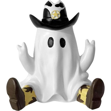 Halloween Gespenst Statue, Cowboy Geist Figur avec Stiefeln, Resin décoration (1/5)
