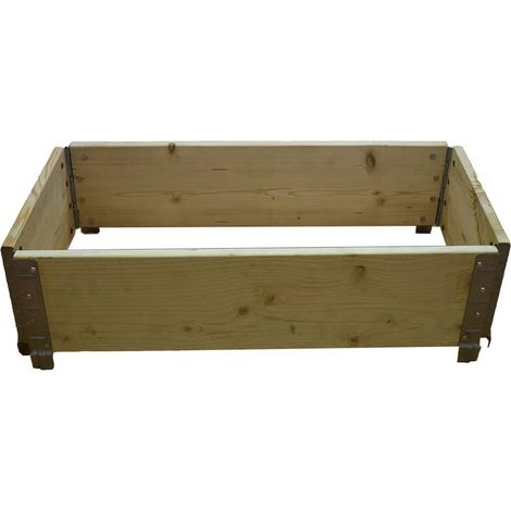 Multitanks – Carré potager en bois naturel 800x400mm – Système d'emboîtement sans outil – 62,5 litres pour légumes et aromates – Agriculture urbaine (1/2)