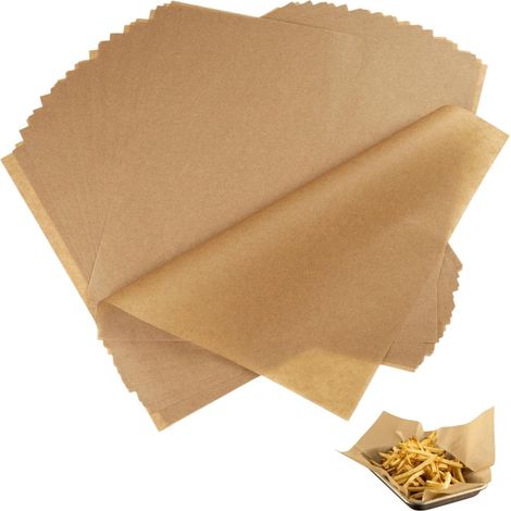 Pack of 100 sheets of parchment paper for baking, 23 x 33 cm, without baking paper, non-stick, unbleached for baking, roasting, grilling, frying and cooking (1/5)