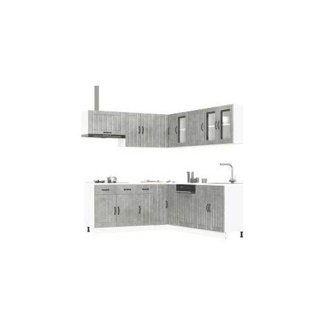 Ensemble d'armoires de cuisine 11 pcs Lucca bois d'ingénierie (1/5)