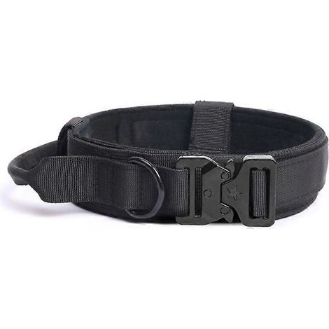 Collier de dressage chien réglable, collier à dégagement rapide avec poignée pour chien XL - Noir. Idéal pour éducation canine, confortable et sécurisé. (1/4)