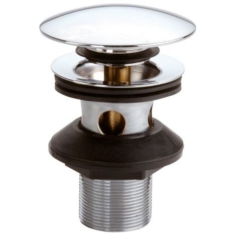 Bonde de vidage lavabo clic-clac laiton chromé avec trop-plein - THEWA BOND1