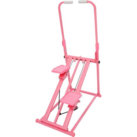 Stepper d'escalier, Rampe réglable, Design pliable gain de place, Rose (1/2)