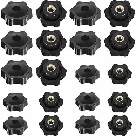 Bouton En Étoile M6 M8 - Tête Moletée À Filetage Femelle - Pour Armoire Machine Outil - 20 Pièces (1/5)