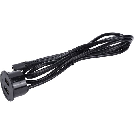 2 USB-Ladebuchsen mit 1,5 m Kabel, integrierte Installation, 5 V, 1 A, vielseitig einsetzbar für Mobiltelefone, Kameras, Tablets, DC5521-Ausgang (1/5)