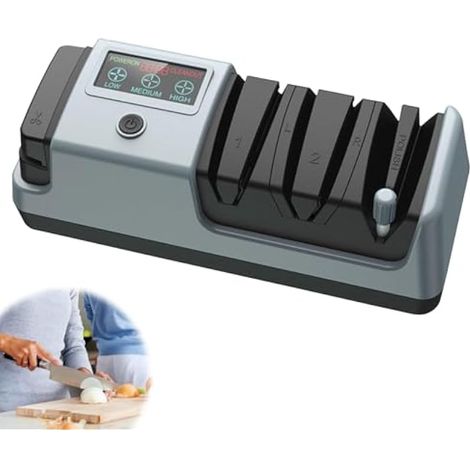 Aiguiseur Couteaux électrique, Aiguiseur De Couteaux Professionnel En Diamant Avec écran LCD, Système D'afftage De Couteaux En 3 étapes Avec Diamant, Guides Précis, Tranchant Lisse à 15 Degrés (1/5)