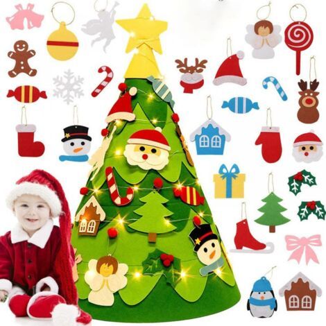 3D Filz-Nikolausbaum-Set für Kleinkinder – Weihnachtsdeko, Wandornamente, Bastelsets, Geschenke und Partyzubehör (1/4)