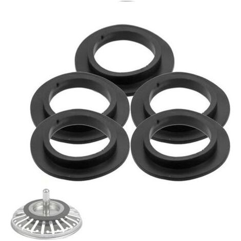 Lot de 5 joints d'étanchéité pour bonde de baignoire, lavabo, lavabo de salle de bain, joint à lèvre, joint en caoutchouc pour filtre à panier..DEBUNS (1/5)