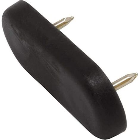 32 x patins glisseurs en plastique avec clou / noirs / 18x44 mm / rectangulaire / pieds glisseurs en plastique à clou pour meubles