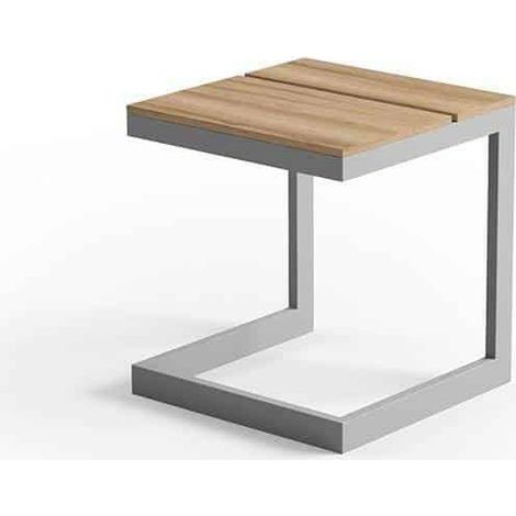 Tavolo relax in teak di Grenada 40x40 Zumm grigio alluminio teak Homms (1/5)
