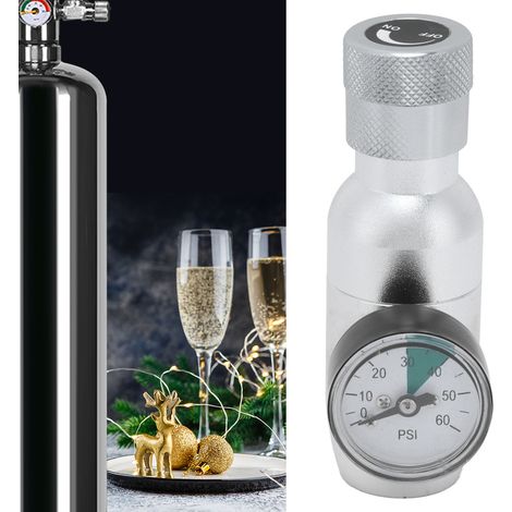 Mini régulateur de CO2 avec manomètre, accessoire de mise en fût de bière et de soda maison (MFL 3/8 po) (1/5)