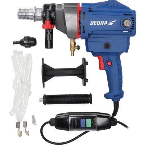 Perceuse à carotteuse Diamètre max. 130 mm Épaisseur 1700 W Poids 4,8 kg 0-1990 tr/min Protection IP20 Poignée souple Vitesse réglable en continu Interrupteur PRCD Fixation couronne 1 ¼ pouce (1/5)