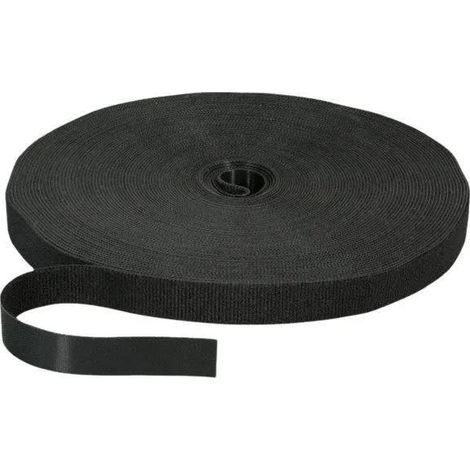 Zebra Klettband selbstklebend schwarz 20 mm x 25 m