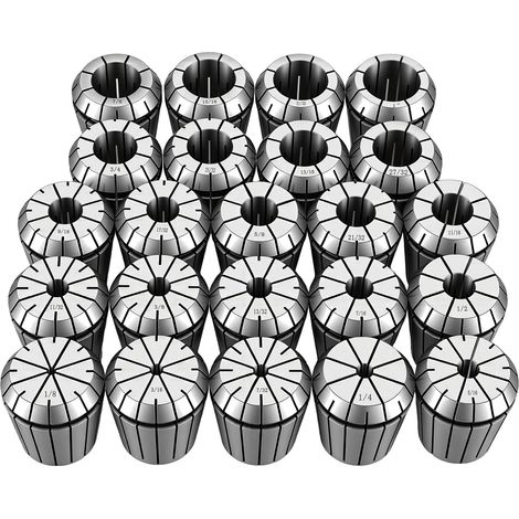 VEVOR Juego de Pinzas de Resorte ER40 1/8-1 pulgada Acero Aleado, 23 Piezas, con TIR de 0,0006 pulgada, Alta Concentricidad, Mandril de Torno de Precisión con Estuche, para Fresadoras CNC y Taladros (1/5)