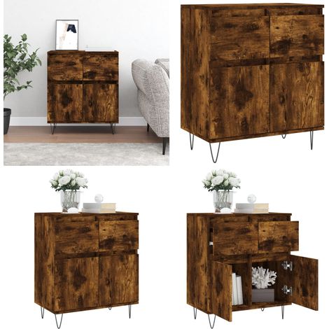 Buffet Chêne fumé 60x35x70 cm Bois d'ingénierie - Rangement - Buffet chêne fumé (1/5)