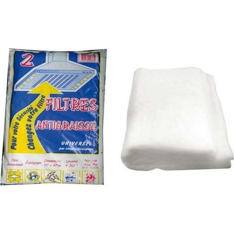 1 SACHET (X2) FILTRES ANTI-GRAISSE,117X47CM 140GR/M pour hotte DIVERS MARQUES (1/2)