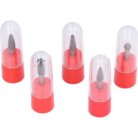 5-teiliges Fräserset aus Wolframstahl (6 x 8 mm), Rotationsschleifstiftset zum Holzschnitzen und Polieren (1/5)