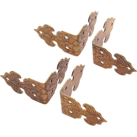 Protections d'angle en métal, vintage 4 pièces 25x25mm laiton (1/5)