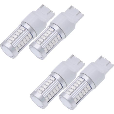 7443, Bombillas LED rojas T20 de 900 lúmenes, súper brillantes. Intermitentes, intermitentes al detenerse, freno de mano, luz de marcha atrás, luz trasera.
