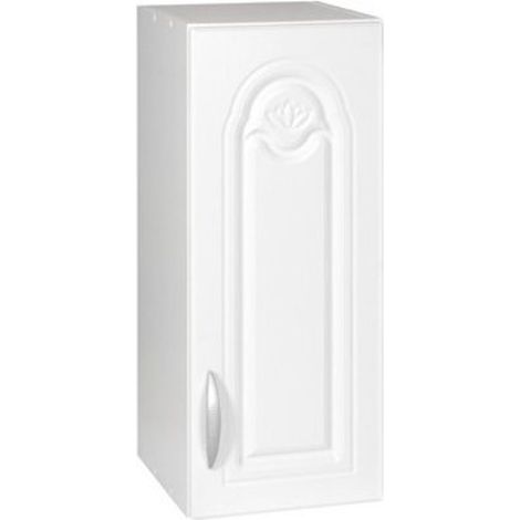 Tendencio – Meuble haut de cuisine 30 cm – 1 porte – 1 étagère – Mélaminé blanc – Pour espaces réduits – Colonne de rangement
