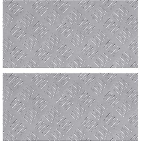 Plaques à damier 2 pcs Argent 50 x 25 cm Aluminium CFW574584 (1/3)