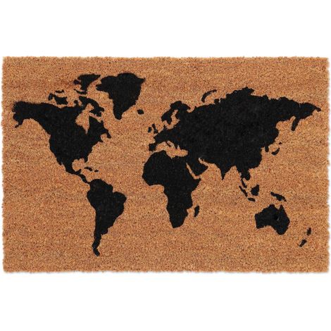 Felpudo con mapa del mundo en coco