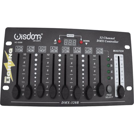 Centralina Portatile DMX512 32 Canali Per Teste Mobili con Batteria interna 9V e alimentatore WISDOM LINE PRO (1/5)
