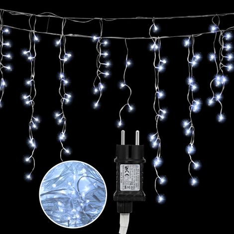 Randaco 10m 200 LED Pluie Verglaçante Guirlande Lumineuse Glaçon Noël Guirlande Lumineuse Lampe Guirlande Lumineuse Fête IP44 Extérieur Intérieur blanc froid (1/5)