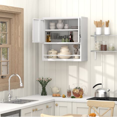 Armadio pensile metallico con ripiani regolabili OKMYHOME (1/5)