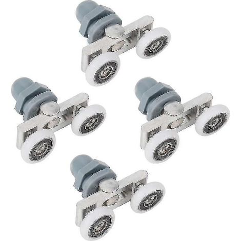 Lot de 4 roulettes pour porte de douche coulissante double, résistantes, pour porte de salle de bain en verre (23 mm) (1/5)