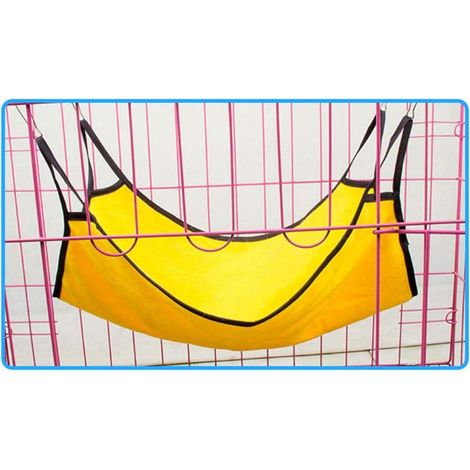 Hamac Pour Chat Animal De Compagnie Cage Doux Lit Suspendu Confortable Pour Chaton Furet Lapin Petits Animaux(jaune) (1/5)
