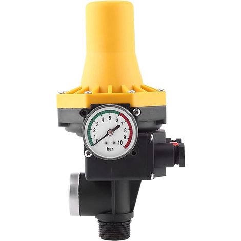 Régulateur de Pression de Pompe à Eau Contrôleur de Pression Automatique avec Manomètre 220V pour Pompe Domestique (1/5)