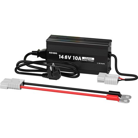 14,6V 10A Chargeur de Lifepo4 Batterie pour Batterie Lithium Fer Phosphate, Charge Rapide, Efficacité de Charge Elevée, Conçu pour Charger Les Batteries LiFePO4 à Cycle Profond (1/5)