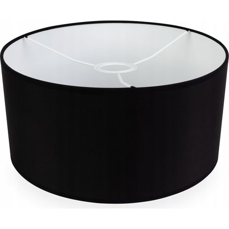 Abat-jour noir cylindrique 40 cm – Tissu PVC – Hauteur 20 cm – Pour ampoule E27 ou E14 avec réducteur