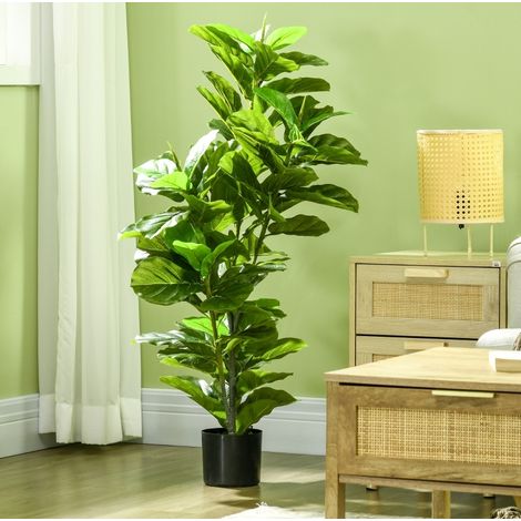 Pianta artificiale ficus 110 cm, 90 foglie, con vaso, verde HAVRYA (1/5)