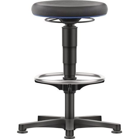 Tabouret rotatif patins et anneau de pied Supertec noir (1/3)