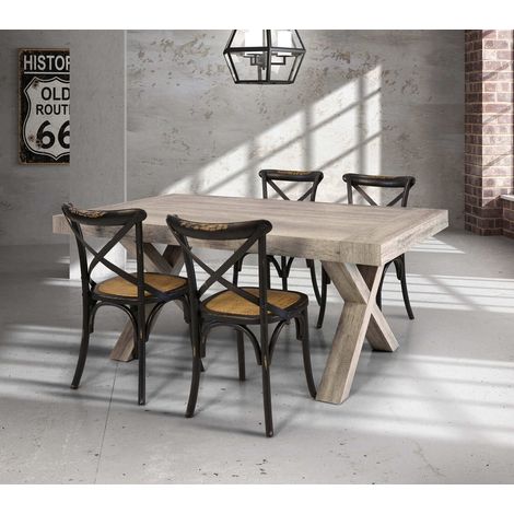 BART - tavolo da pranzo moderno allungabile in legno invecchiato (1/2)