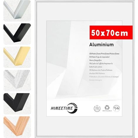 Bilderrahmen 50x70 cm Silber Aluminium für Poster und Dokumente (1/5)