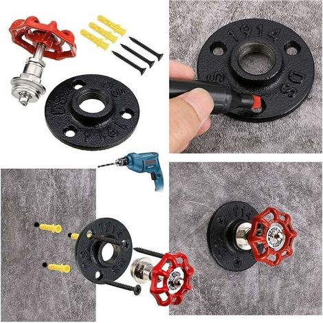 Ganci appendiabiti industriali vintage in ferro – Set di 3, supporto da parete retrò per asciugamani, accappatoi o cappelli, Tipo 2
