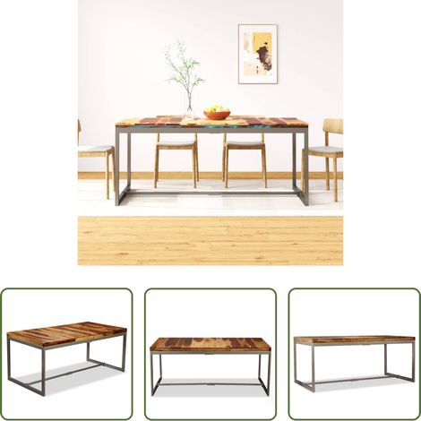 Akazienholz Tisch - Esstisch Massivholz Akazie und Stahl 180 cm (1/5)